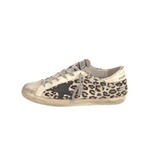 Golden Goose Leopard Print Sneakers - Black and White